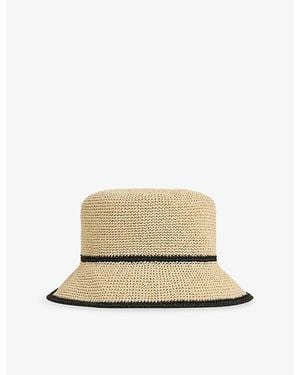 Reiss Edith Woven-Tip Straw Hat - Natural