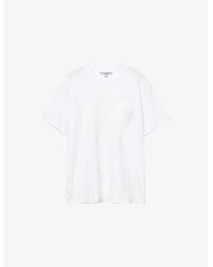 AllSaints Poster Graphic-Print Short-Sleeve Cotton Boyfriend T-Shirt - White