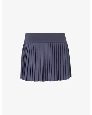 ADANOLA Pleated Tennis Woven Mini Skirt - Blue