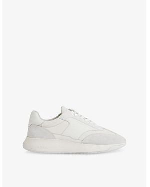 Reiss Emmett Leather-Blend Low-Top Trainers - White