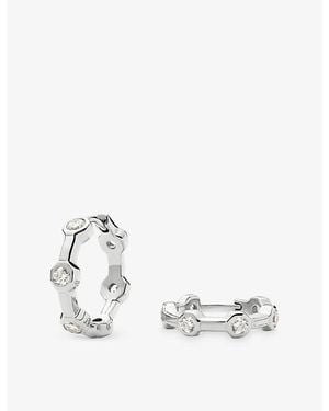 Missoma Lucy Williams Tennis Small Sterling- Plated Brass Hoop Earrings - White