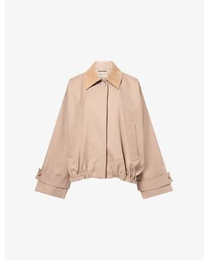 RÓHE Frames Suede-Collar Cotton Blouson Jacket - Natural
