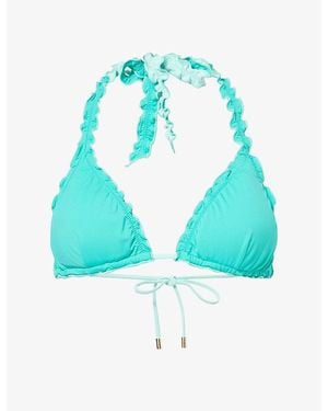Heidi Klein Rhodes Reversible Triangle Bikini Top - Blue