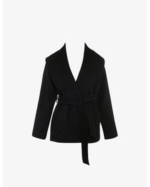 House Of Cb James Tie-Waist Wool-Blend Jacket - Black