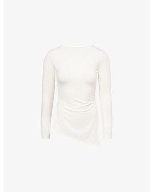 Reformation Margot Split-Seam Stretch-Jersey Top - White