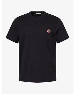 Moncler Emerized Logo-Print Short-Sleeve T-Shirt - Black
