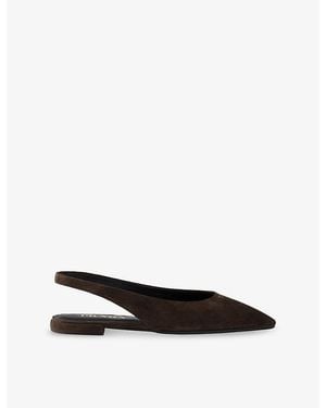 Prada Ballerina Suede Slingback Shoes - Black