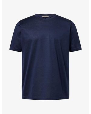 Corneliani Crew-Neck Mercerized Cotton T-Shirt - Blue