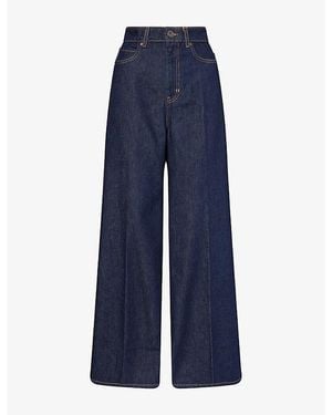 Weekend by Maxmara Palazzo Wide-Leg Denim Jeans - Blue