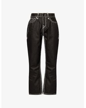 TRUE RELIGION Bobby Super T Straight-Leg Coated-Denim Jeans - Black