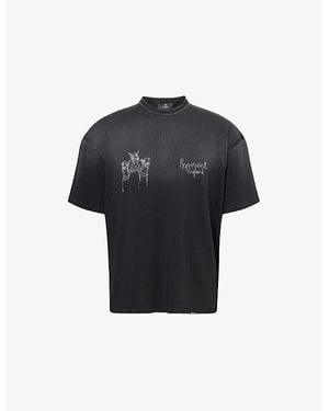 Represent Hand Drawn Dogs Print T-Shirt - Blue