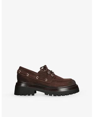 Steve Madden Detroit Lace-Up Leather Loafers - Brown