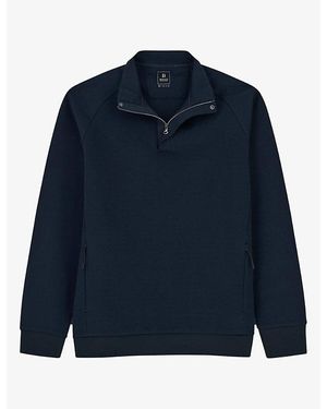 BOGGI Half-Zip Stretch-Cotton Sweatshirt - Blue