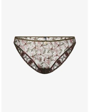 Aubade Italian Mid-Rise Lace Brief - White