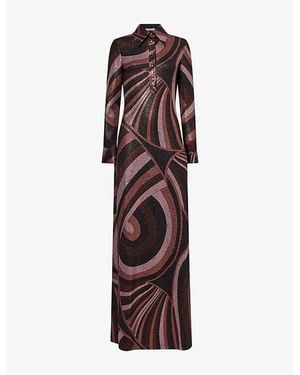 PUCCI Iride Print Lurex Maxi Dress - Purple
