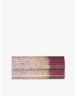 Jimmy Choo Sweetie Silky Dégradé Glitter Plexi Clutch Bag - Pink