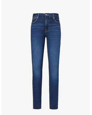 GOOD AMERICAN Good Legs Skinny-Leg Mid-Rise Cropped Stretch-Denim Jeans - Blue