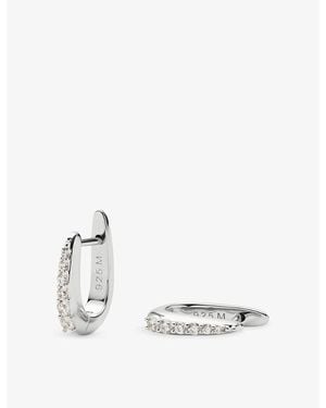 Missoma Pavé Claw Sterling- Plated Brass Huggies - White
