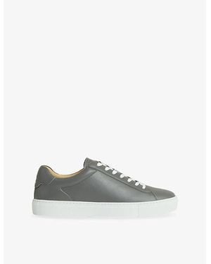 Reiss Finley Leather Low-Top Sneakers - Gray