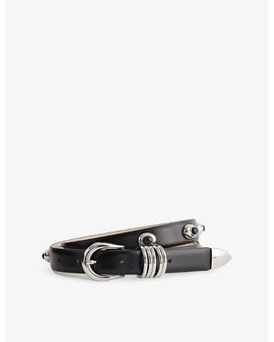 DEHANCHE Hollyhock Stone-Embellished Leather Belt - White
