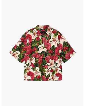 AllSaints Hokkaido Floral-Print Lyocell And Linen Shirt - Red