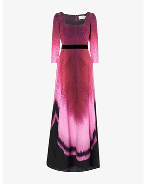 Mary Katrantzou Allegra Square-Neck Stretch-Crepe Maxi Dress - Pink