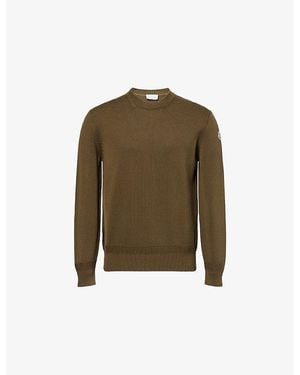 Moncler Crew-Neck Knitted Cotton Jumper - Green