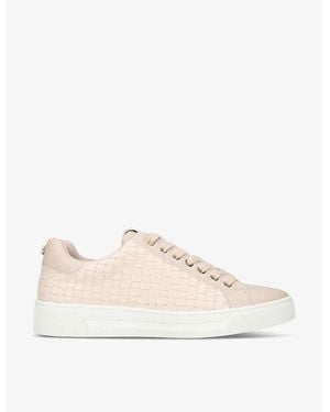 Carvela Kurt Geiger Daze Weave Faux-Leather Low-Top Trainers - Natural