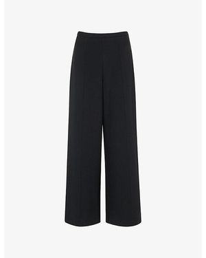 Whistles Wide-Leg High-Rise Stretch-Woven Trousers - Black
