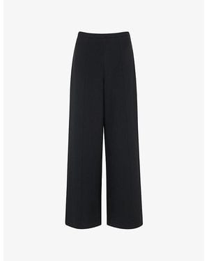 Whistles Wide-Leg High-Rise Stretch-Woven Pants - Black