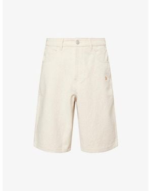 KTZ Mlb New York Yankees Embroidered Denim Shorts - Natural