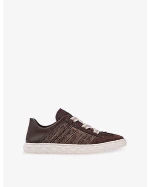 Jimmy Choo Diamond Light Flex Leather Trainers - Brown