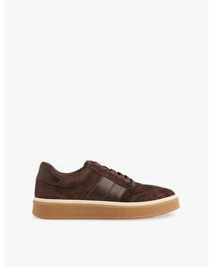 Reiss Lizzie Suede Low-Top Trainers - Brown