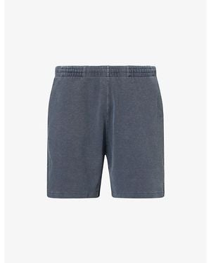 Carhartt Logo-Patch Cotton Sweatshirt Shorts - Blue