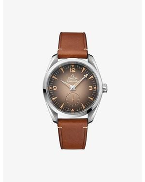 Omega Seamaster Railmaster Stainless-Steel And Leather Automatic Watch 38Mm - Brown