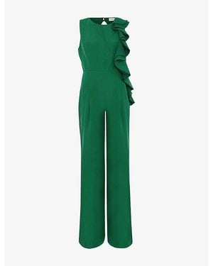 Phase Eight Jillian Ruffle-Detail Lyocell-Blend Jumpsuit - Green