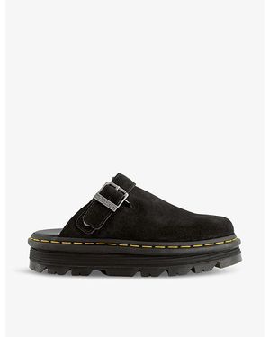 Dr. Martens Zebzag Platform Suede Mules - Black
