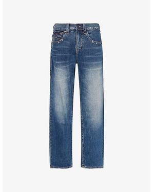 True Religion Bobby Straight-Leg Stretch-Denim Jeans - Blue