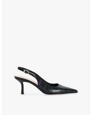 Dune Celise Leather Slingback Courts - Black