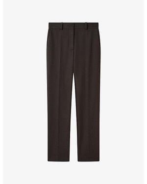 JOSEPH Coleman Slim-Fit Straight-Leg Stretch-Gabardine Trousers - Black