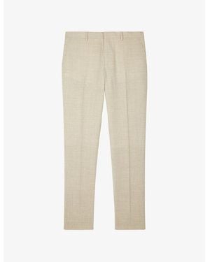 The Kooples Tapered-Leg Slim-Fit Wool Trousers - Natural