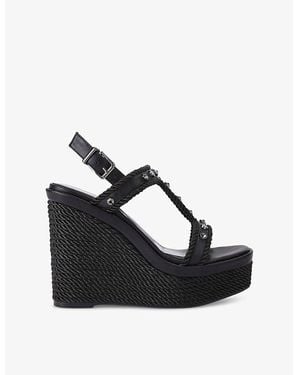 Carvela Kurt Geiger Sorella Rope Wedge Sandals - Black