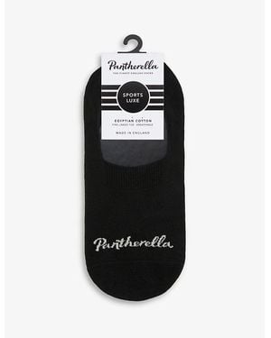 Pantherella Logo Cotton-Blend Invisible Socks - Black