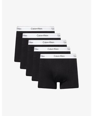 Calvin Klein Icon Set Of Five Stretch-Cotton Trunks - Black