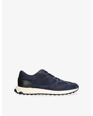 Tod's Panelled Suede And Mesh Trainers - Blue