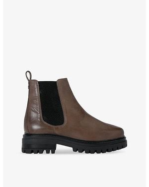 KG by Kurt Geiger Teddy Pull-Tab Leather Chelsea Boots - Brown