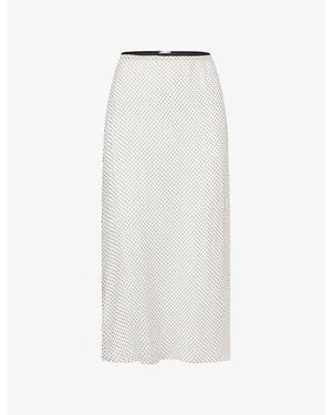 Hunza G Polka-Dot Sheer Midi Skirt - White