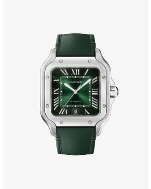 Cartier Crwssa0095 Santos De Large Steel Automatic Watch - Green