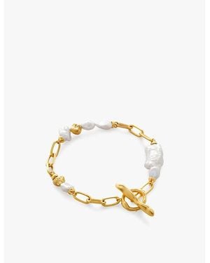 Monica Vinader X Amy Powney 18Ct-Plated Vermeil Sterling- And Pearl Bracelet - Metallic