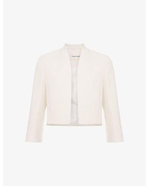 Phase Eight Catherine Cropped Stretch-Woven Jacket - White